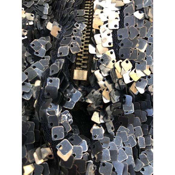 Jay Godfrey Navy Stanfield Dress Sequined Evening Prom Mermaid Gown Maxi Size 10 - Picture 8 of 12